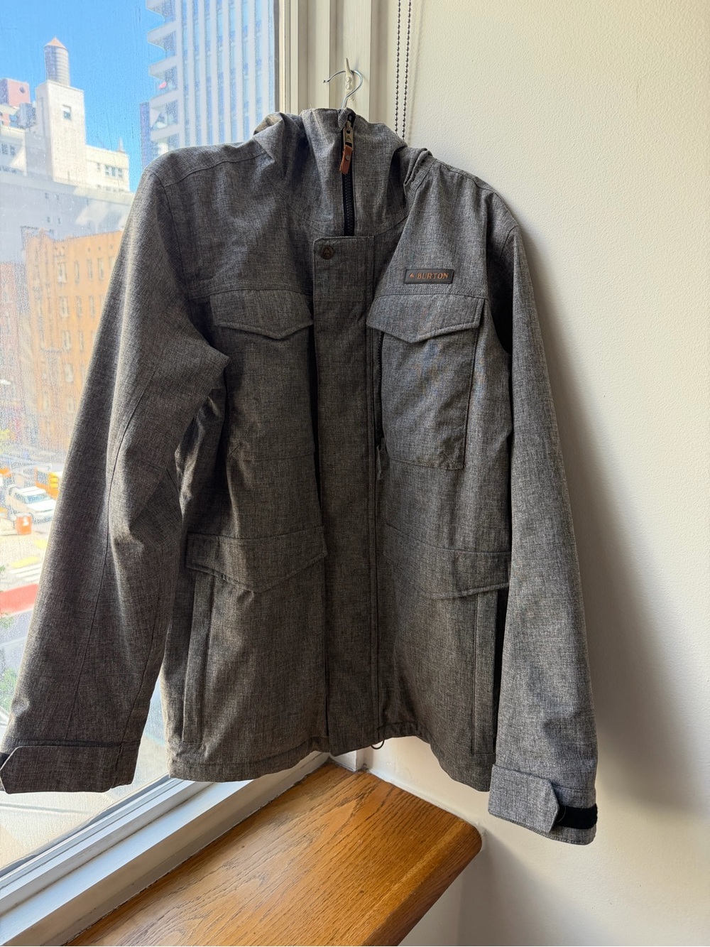 Burton Men's Hooded Military Field Jacket in Heather Gray